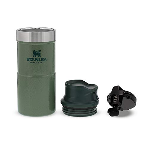 Stanley The Legendary Classic Vacuum Trigger-Action Travel Mug .35L Hammertone Green 18/8 Stainless Steel Double-Wall Vacuum Insulation Water Bottle Leakproof Dishwasher Safe Naturally Bpa-Free