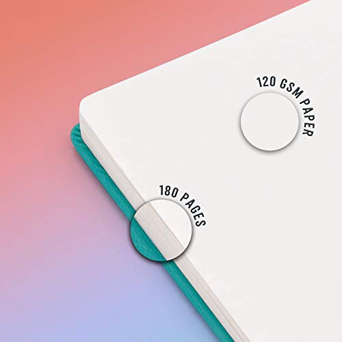 Stationery Island Cuaderno Blancas A5 - Turquesa. Simple Journal De Tapa Dura con 180 Páginas y Papel Premium de 120 gsm. Para Notas, Planificación, Estudio, Viajes, Dibujar y Proyectos