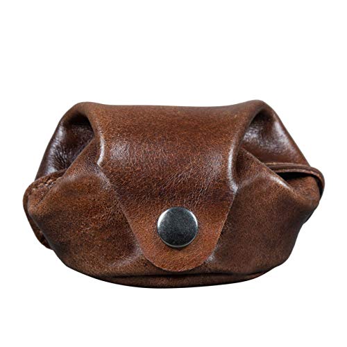 STILORD 'Bob' Estuche Monedas Cuero Monedero Mini Billetera Vintage de Cuero Slim Cambio de Monedas Cartera Pequeña Bolsita Piel, Color:marrón - Antico
