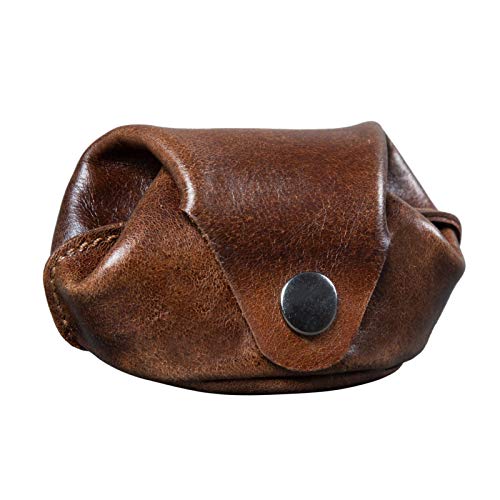 STILORD 'Bob' Estuche Monedas Cuero Monedero Mini Billetera Vintage de Cuero Slim Cambio de Monedas Cartera Pequeña Bolsita Piel, Color:marrón - Antico