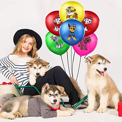 SUNSK Globos de Látex Paw Dog Patrol Cumpleaño Fiestas Decorar Patrulla Canina Serpentinas Techo Guirnalda Happy Birthday Party Decoración 26 Piezas
