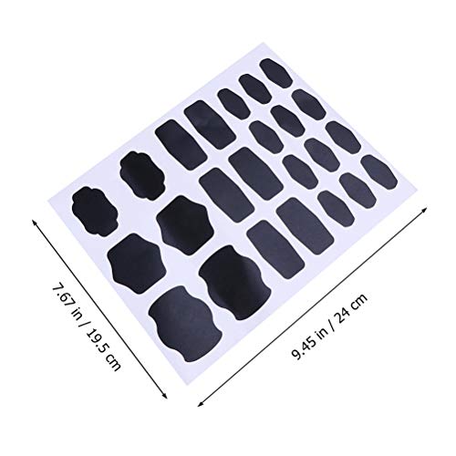 SUPVOX 25pcs Pegatinas de pizarra Etiquetas para etiquetar tarros Fiestas de artesanía Bodas y organizar su cocina casera