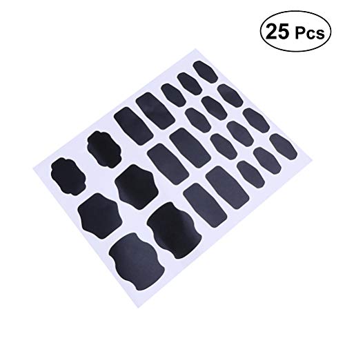 SUPVOX 25pcs Pegatinas de pizarra Etiquetas para etiquetar tarros Fiestas de artesanía Bodas y organizar su cocina casera
