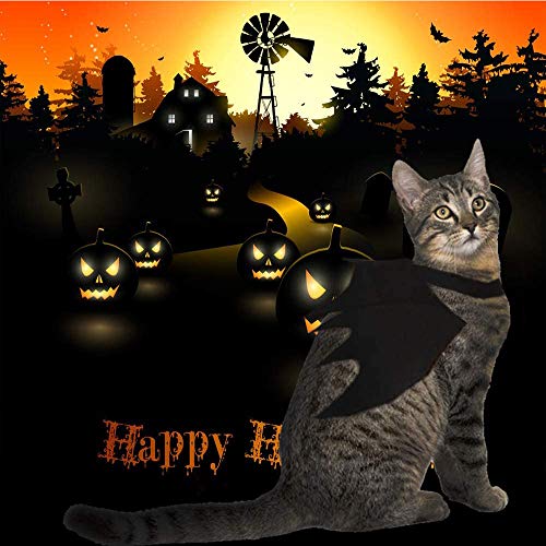 sus Alas de Murciélago para Mascotas de Halloween, con 2 Campanas, Disfraz para Gatos, Ropa para Disfraces de Mascotas de Halloween, para Cachorro, Perro, Gato