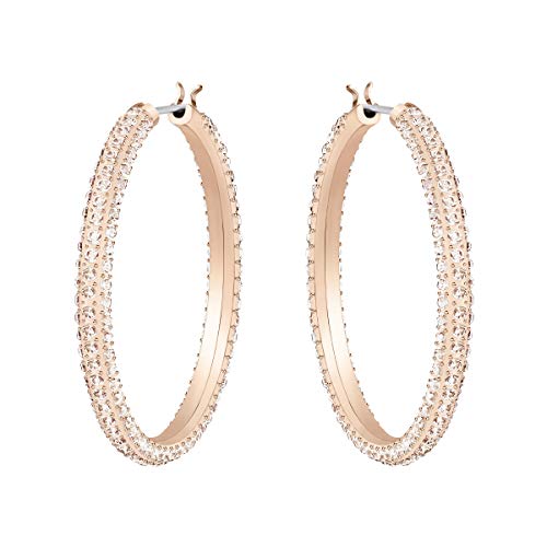 Swarovski Pendientes de aro Stone, rosa, Baño en tono Oro Rosa