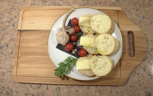Tabla de cortar colgante de madera de haya, para cocina, de 30,5 x 20 x 1,5 cm