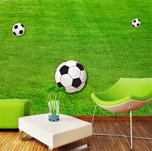 Tamaño De Papel Tapiz Murales Personalizables Campo De Fútbol De Césped Verde Para Sala De Estar Dormitorio Paredes Muro De Tela De Seda 3D Mural Moderno Decora 300X210 Cm