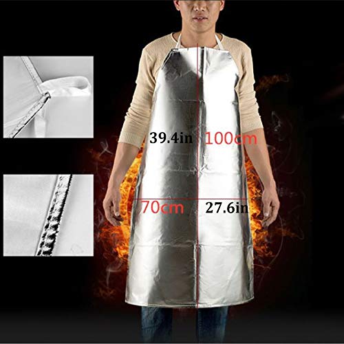 TBDLG Delantal de Papel de Aluminio, Fundición, Escaldado, Salpicadura y Retardante de Llama Delantal Soldadura, Fábrica de Vidrio Fábrica de Aluminio Fábrica de Acero