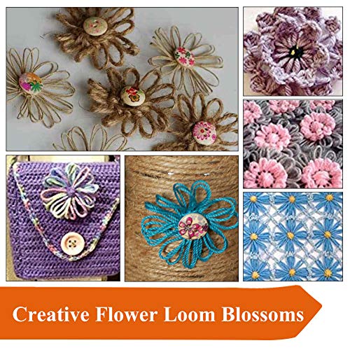 Telar de flores, juego de telar de tejer redondo con 1 agujas de plástico, juego de telares de tejer de 9 piezas Kits de artesanía de hilo de lana DIY Herramienta para calcetines Guantes Sombreros