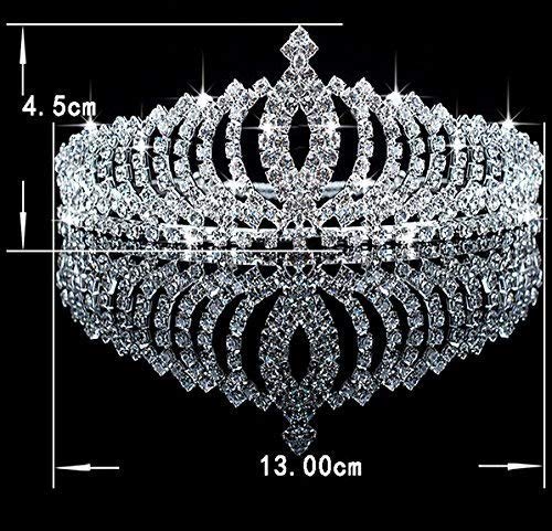 Tiara de princesa con cristales brillantes para niños, con peine, para cumpleaños, con purpurina