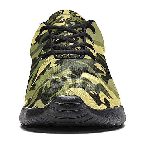 TIZORAX Zapatillas de correr para mujer, diseño de dinosaurio de camuflaje, color Multicolor, talla 41.5 EU