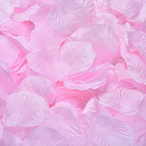ToBe-U 3000 pétalos de rosa de seda artificiales para boda, confeti de flores para novia, ducha, hotel, fiesta, día de San Valentín, decoración de flores, plástico, Estilo 6., Free