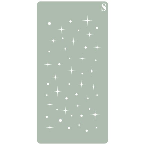 TODO STENCIL Deco Scrapbooking 104 Estrellas, Medidas: Stencil 10 x 20 cm - Diseño 8 x 17 cm