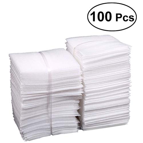 Tomaibaby Bolsas de Espuma 100 Piezas de Envoltura de Algodón Bolsa Engrosada para Muebles Cristalería Platos Taza Envolturas de Espuma Bolsas Empaques (25 * 30 Cm)