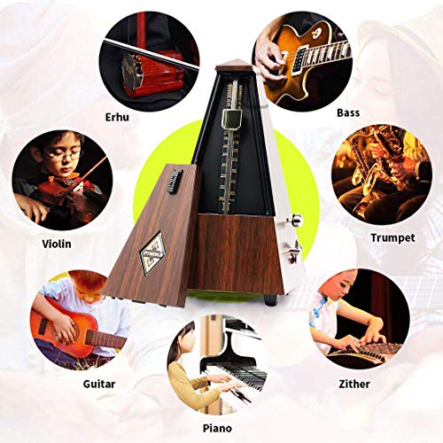 Top-Spring antiguo metrónomo mecánico alemán artesanía puro movimiento de cobre teca color imitación madera música temporizador para piano guitarra instrumento musical