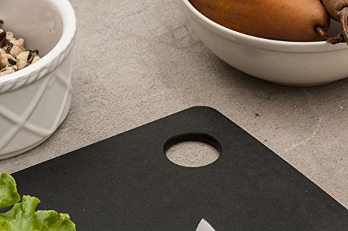 TopGourmet Productos de cocina: Tabla de cortar de fibra de madera, color negro, 30 x 22.5 cm / 12 x 9 pulgadas