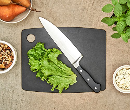 TopGourmet Productos de cocina: Tabla de cortar de fibra de madera, color negro, 30 x 22.5 cm / 12 x 9 pulgadas