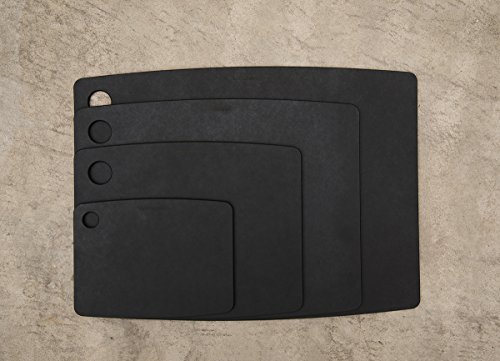 TopGourmet Productos de cocina: Tabla de cortar de fibra de madera, color negro, 30 x 22.5 cm / 12 x 9 pulgadas