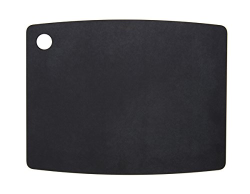 TopGourmet Productos de cocina: Tabla de cortar de fibra de madera, color negro, 30 x 22.5 cm / 12 x 9 pulgadas