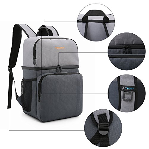 TOURIT - Mochila Nevera Isotermica Mochila Térmica, Mochila Portatil Almuerzo de Doble Capa, Ligera, Impermeable, para Hombres, Mujeres, Trabajo, Picnic, Camping, Senderismo 28 L