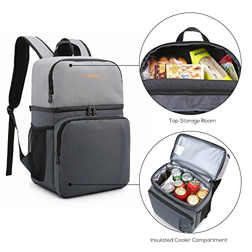 TOURIT - Mochila Nevera Isotermica Mochila Térmica, Mochila Portatil Almuerzo de Doble Capa, Ligera, Impermeable, para Hombres, Mujeres, Trabajo, Picnic, Camping, Senderismo 28 L
