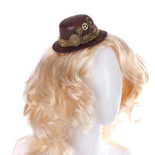 TOYANDONA Steampunk Cilindro Mini Victorian Sombrero Metal Gear Chain Edel Cilindro para Halloween Carnaval Cosplay Potencia