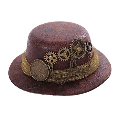 TOYANDONA Steampunk Cilindro Mini Victorian Sombrero Metal Gear Chain Edel Cilindro para Halloween Carnaval Cosplay Potencia