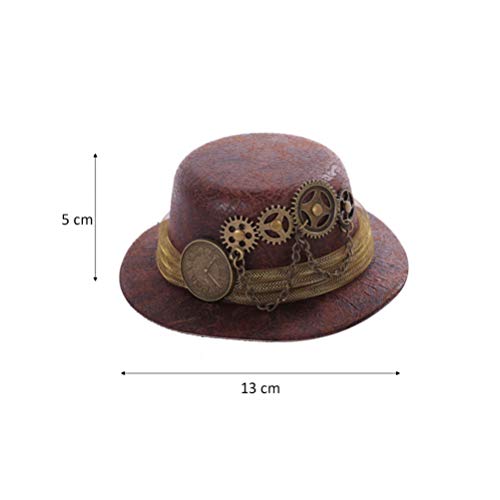 TOYANDONA Steampunk Cilindro Mini Victorian Sombrero Metal Gear Chain Edel Cilindro para Halloween Carnaval Cosplay Potencia