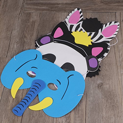 TOYMYTOY 20 Unids Mascarillas de Animales de Espuma Divertida Selva Zoológica Animal Máscara Para Niños Partido de Halloween Masquerade Vestir Prop con Correa Elástica