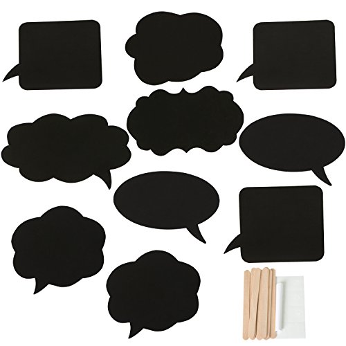 TRIXES 10 Pizarras con Bocadillos de Discursos - Tarjetas Surtidas para Hacer uno Mismo - Pequeño - Ideal para Usar como Indicadores para Comida o Marcadores
