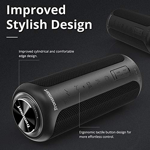 Tronsmart T6 Plus Edición Mejorada Altavoz Bluetooth 40W, Altavoz Portatil Sonido Estéreo 360°TWS, Efecto de Triple Bajo Potente, Waterproof IPX6 con Powerbank, 15 Hora de Reproducción, y Manos Libres