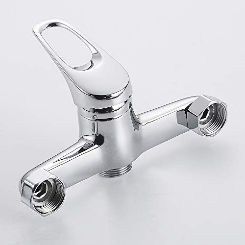 Tropicaleu Grifo de Cocina Montaje Pared Caño Bajo Monomando Fregadero de Lavabo Distancia 15cm Plata