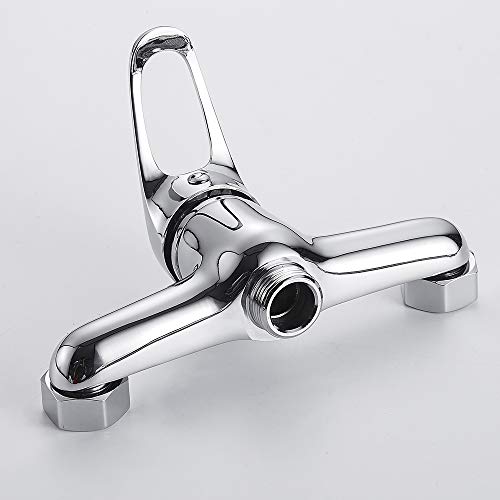 Tropicaleu Grifo de Cocina Montaje Pared Caño Bajo Monomando Fregadero de Lavabo Distancia 15cm Plata