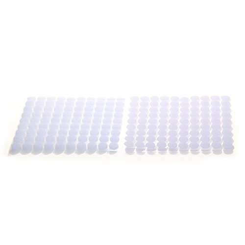 TUKA 900 Piezas(450 Pares) 10mm pegajoso Monedas Puntos, Adhesivos Círculos, Almohadillas Adhesivos, Gancho y Bucle Círculos Auto-Adhesivo, Blanco, TKB5025 White