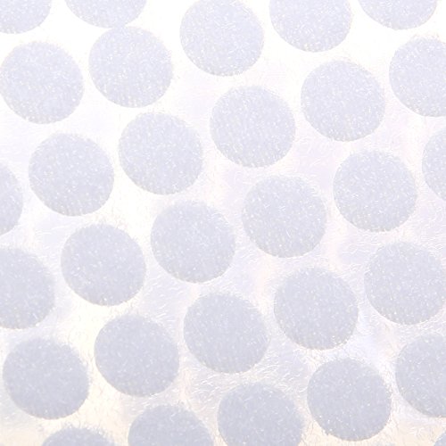 TUKA 900 Piezas(450 Pares) 10mm pegajoso Monedas Puntos, Adhesivos Círculos, Almohadillas Adhesivos, Gancho y Bucle Círculos Auto-Adhesivo, Blanco, TKB5025 White