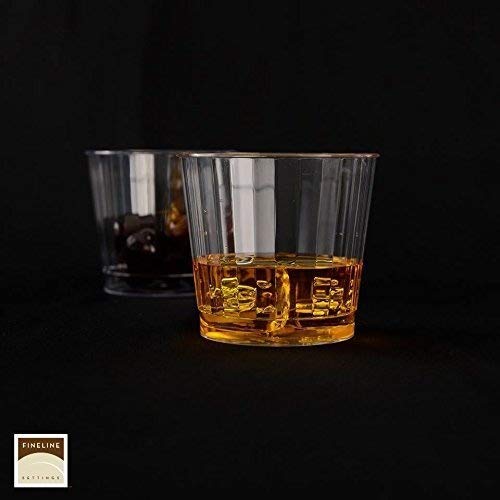 Vasos de plástico de alta resistencia con diseño de cristal, 265 ml, paquete de 40 unidades