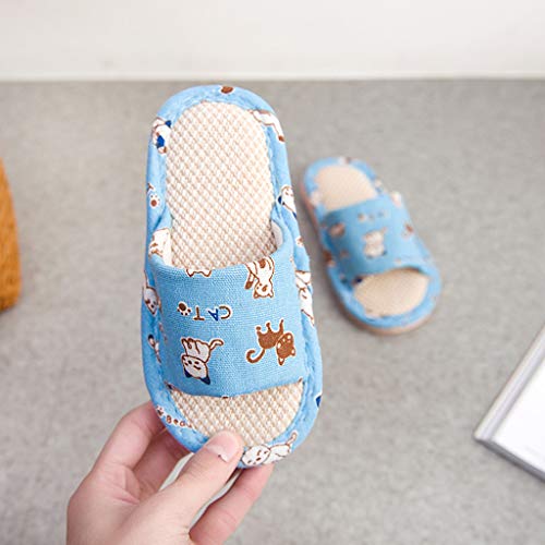 VECDY Zapatos Bebe Verano 2019, Zapatillas De Lino De Dibujos Animados Unisex para Niños Pequeños para Niños Pequeños para Niños Zapatos Transpirables De Casa Moda Fresco Simple (Azul,30-31)