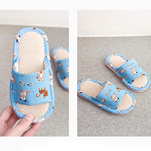 VECDY Zapatos Bebe Verano 2019, Zapatillas De Lino De Dibujos Animados Unisex para Niños Pequeños para Niños Pequeños para Niños Zapatos Transpirables De Casa Moda Fresco Simple (Azul,30-31)