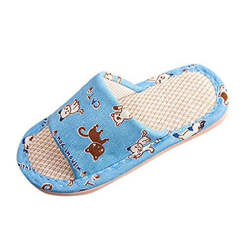 VECDY Zapatos Bebe Verano 2019, Zapatillas De Lino De Dibujos Animados Unisex para Niños Pequeños para Niños Pequeños para Niños Zapatos Transpirables De Casa Moda Fresco Simple (Azul,30-31)