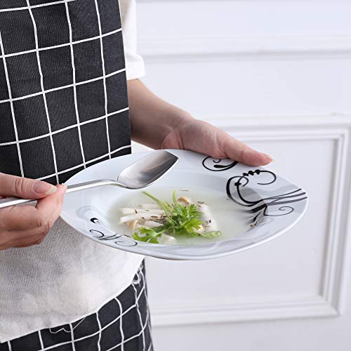 VEWEET ZOEY Vajilla de Porcelana 6 Piezas con 6 Platos de Sopa 21,5 cm Capacidad 180 ml para 6 Personas