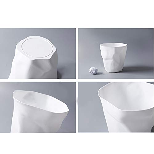 Vi. yo. Mode Simple Papelera de Mesa de plástico Salón, Bureau-Sans couvercle-25 * 16 * 24.5 cm, plástico, Blanco, 25 * 16 * 24.5cm