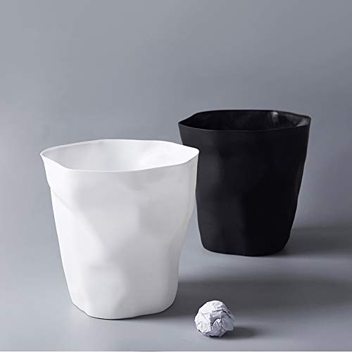 Vi. yo. Mode Simple Papelera de Mesa de plástico Salón, Bureau-Sans couvercle-25 * 16 * 24.5 cm, plástico, Blanco, 25 * 16 * 24.5cm