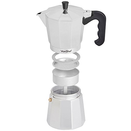 VonShef Cafetera Italiana Espresso para hornillo 9 Tazas