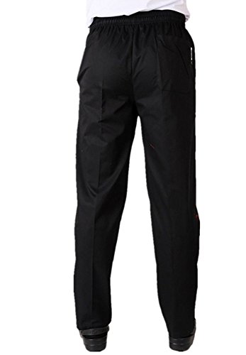 WAIWAIZUI Trabaja Pantalones de Chef Negro