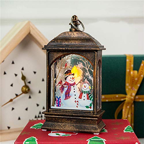 Wankd 3pcs Iluminación navideña con vela LED parpadea, para interior y exterior, decoración navideña, farol de batería, metal con ventana de cristal, resistente a la intemperie, 7*3.8*13.5CM
