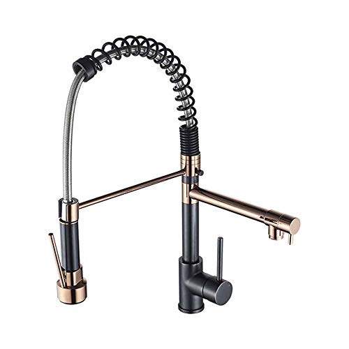 water tap Europeo Grifo de Cocina Latón Cromado Rotación de 360 Grados Soporte único Agujero único Extractor Giratorio Caño Mezclador Giratorio Pulverizadores Dobles Grifo de Fregadero de Cocina