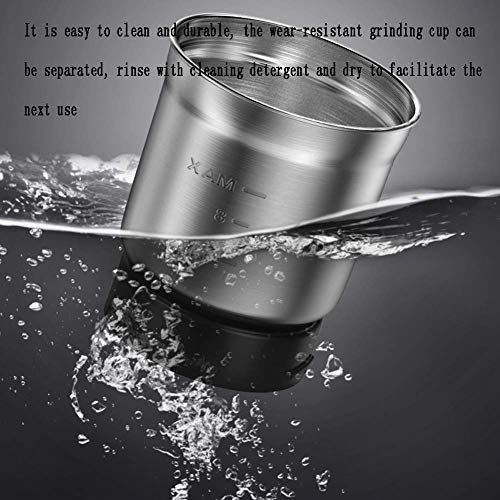 WEIZI Molinillo de café eléctrico Molinillo de café eléctrico con Cuenco extraíble 1 Cuencos de Acero Inoxidable extraíbles para Granos de café Frutos Secos y Especias Blanco