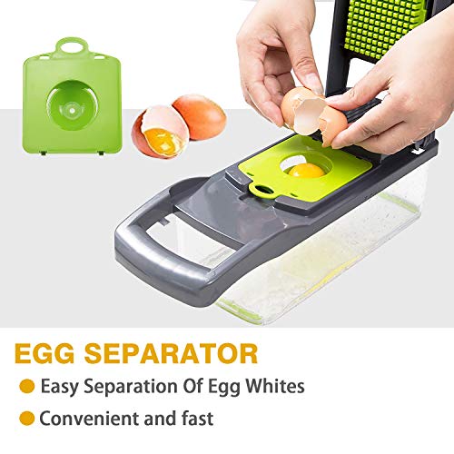 Werded - Cortador de mandolinas de cocina 14 en 1 con recipiente y pelador de alimentos, multifunción, picador de cebolla para ajo, repollo, zanahoria, patata, tomate, fruta, ensalada
