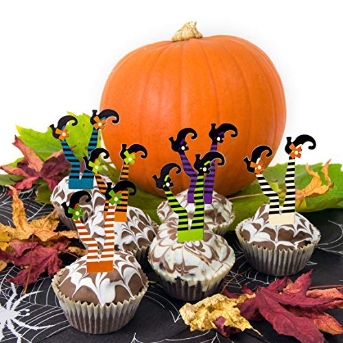 Whaline 30 unidades de decoraciones para cupcakes de Halloween, decoración para cupcakes, decoración para cupcakes, suministros para fiestas