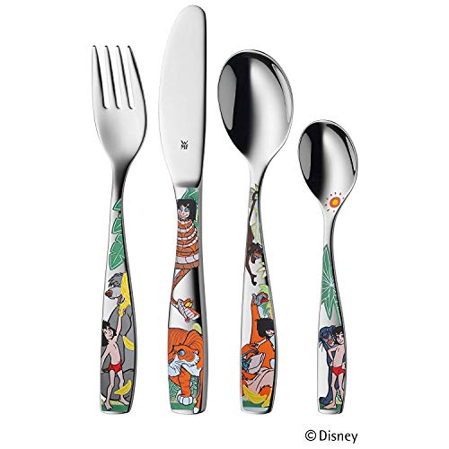 WMF Disney El Libro de la Selva - Cubertería para Niños 4 piezas (tenedor, cuchillo de mesa, cuchara y cuchara pequeña) (WMF Kids infantil)